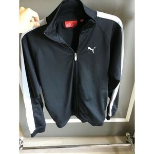 PUMA boys black long sleeve track jacket